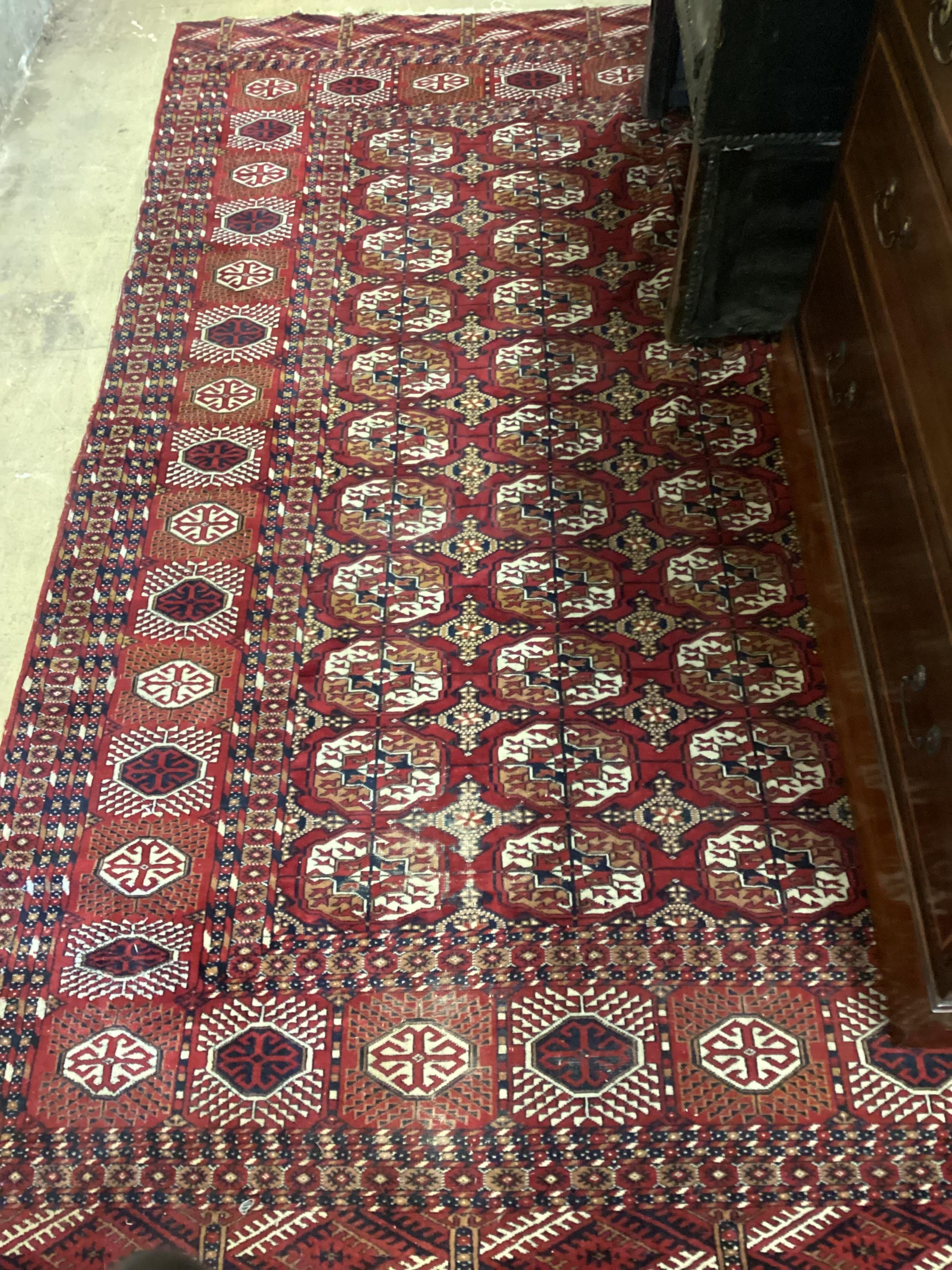 A Bokhara rug and a Belouch runner larger 250cm x 156cm, 200cm x 107cm